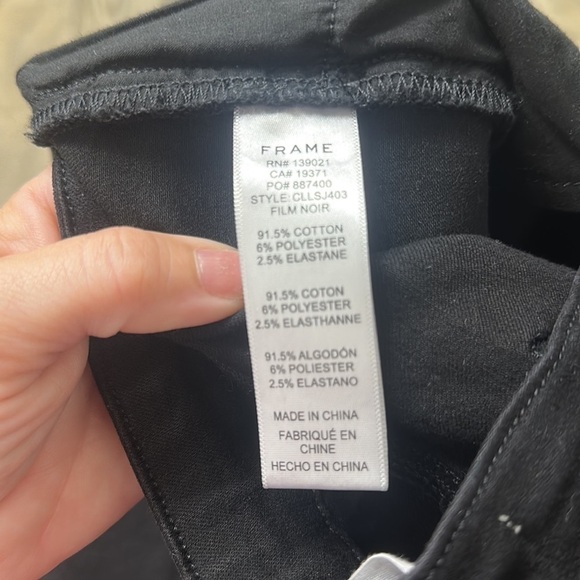 Frame black corded lace up skinny jeans size 30. - Picture 9 of 9